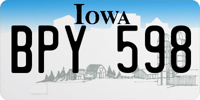 IA license plate BPY598