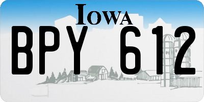 IA license plate BPY612