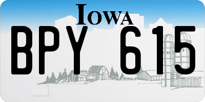 IA license plate BPY615