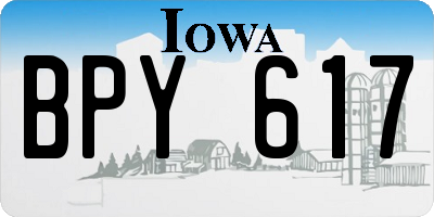 IA license plate BPY617