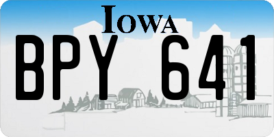 IA license plate BPY641
