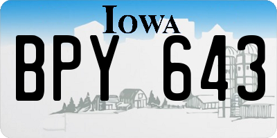 IA license plate BPY643