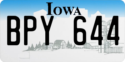 IA license plate BPY644