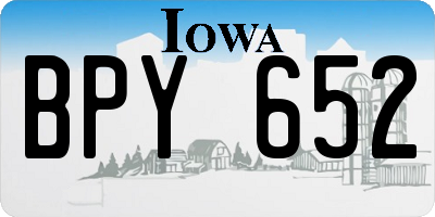 IA license plate BPY652