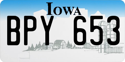 IA license plate BPY653