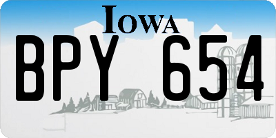 IA license plate BPY654
