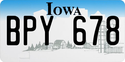 IA license plate BPY678