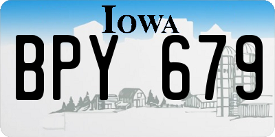 IA license plate BPY679