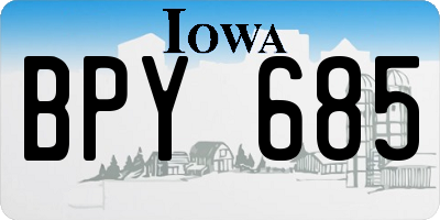 IA license plate BPY685