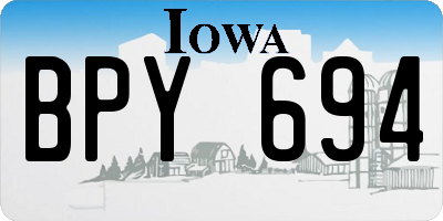IA license plate BPY694