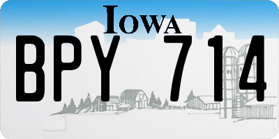 IA license plate BPY714