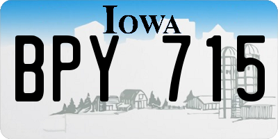 IA license plate BPY715