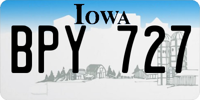 IA license plate BPY727