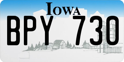 IA license plate BPY730