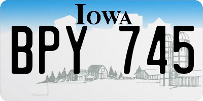 IA license plate BPY745