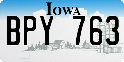 IA license plate BPY763
