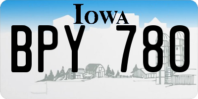 IA license plate BPY780