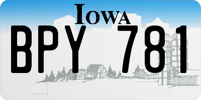 IA license plate BPY781