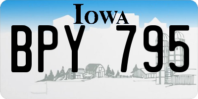 IA license plate BPY795