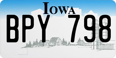 IA license plate BPY798