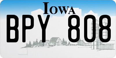 IA license plate BPY808