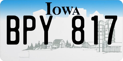 IA license plate BPY817
