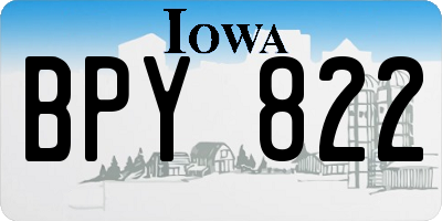 IA license plate BPY822