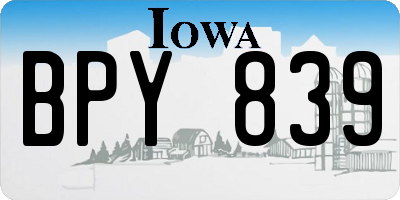 IA license plate BPY839