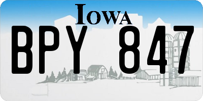 IA license plate BPY847