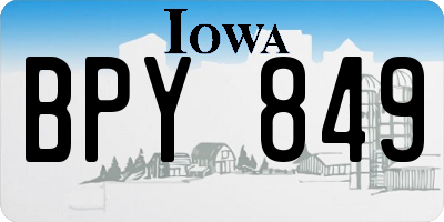 IA license plate BPY849