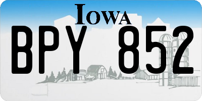 IA license plate BPY852