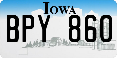 IA license plate BPY860