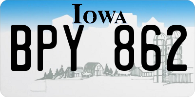 IA license plate BPY862