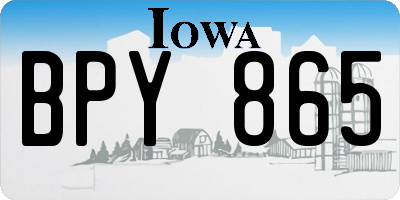 IA license plate BPY865
