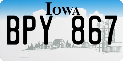IA license plate BPY867