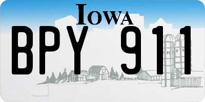 IA license plate BPY911