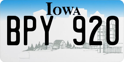 IA license plate BPY920