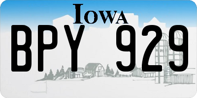IA license plate BPY929