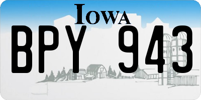 IA license plate BPY943