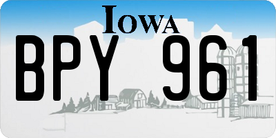 IA license plate BPY961