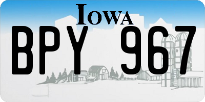 IA license plate BPY967
