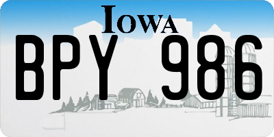 IA license plate BPY986