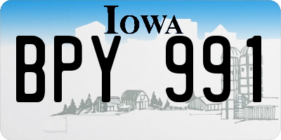 IA license plate BPY991