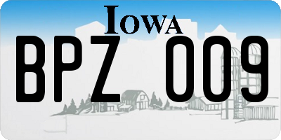 IA license plate BPZ009
