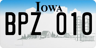 IA license plate BPZ010