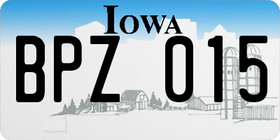 IA license plate BPZ015