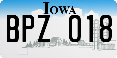 IA license plate BPZ018