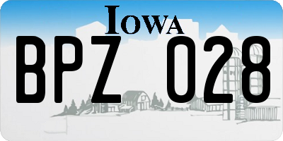 IA license plate BPZ028