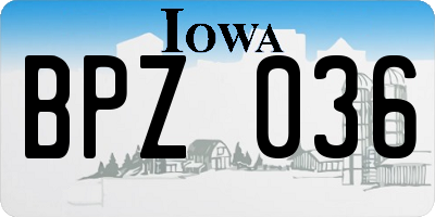 IA license plate BPZ036