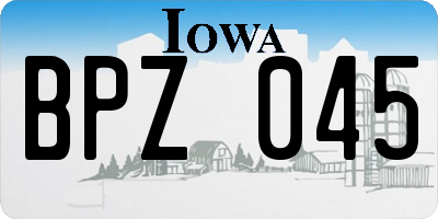 IA license plate BPZ045